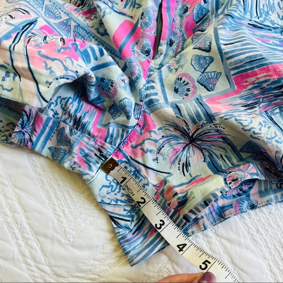 Lilly Pulitzer Adie Ruffle Shorts Whisper Blue Yeah Buoy 4 - Picture 6 of 8